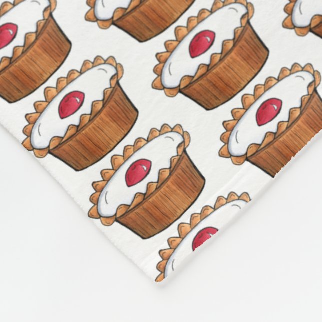 Cherry Bakewell Tart British Food UK Pastry Baking Fleecedecke (Ecke)