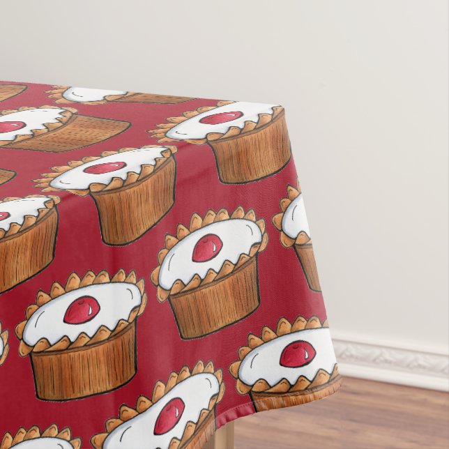 Cherry Bakewell Tart British Food UK Pastry Baking Tischdecke (Beispiel)