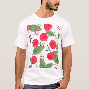 Cherry Berries Vintag, Wasserfarbe nahtlos. T-Shirt