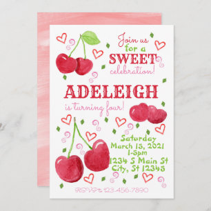 Cherry Birthday Einladung