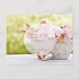 Cherry bllossoms-rosa Blume Hochzeit RSVP Einladungspostkarte