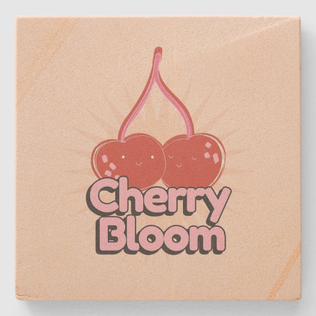 Cherry Bloom Steinuntersetzer (Vorderseite)