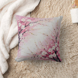 Cherry Blossom Abstrakt - Weichrosa Kissen