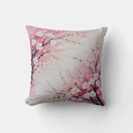 Cherry Blossom Abstrakt - Weichrosa Kissen