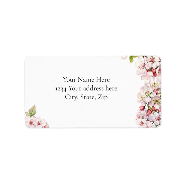 Cherry Blossom Address Label Adressaufkleber (Vorne)