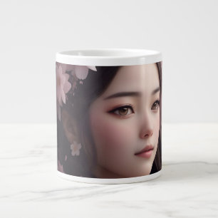 Cherry Blossom Adorned Girl Jumbo-Tasse