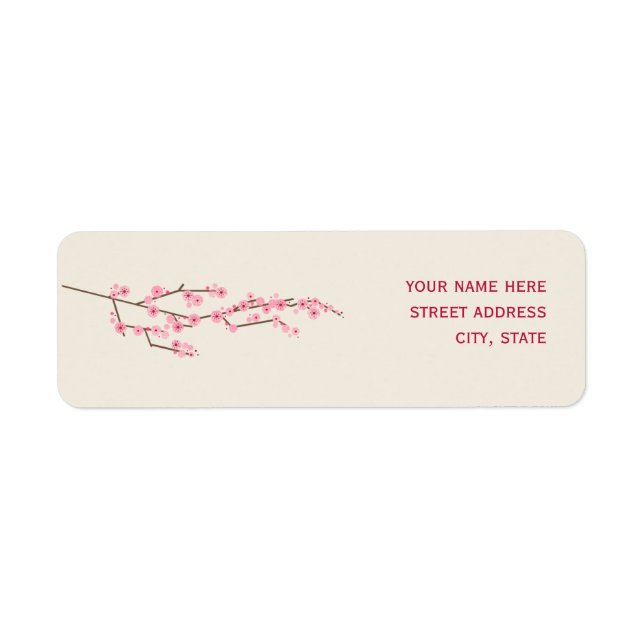 Cherry Blossom Adress Label (Vorne)