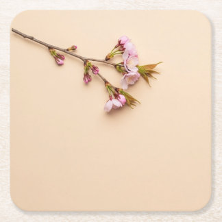Cherry Blossom and Daisy Background Rechteckiger Pappuntersetzer