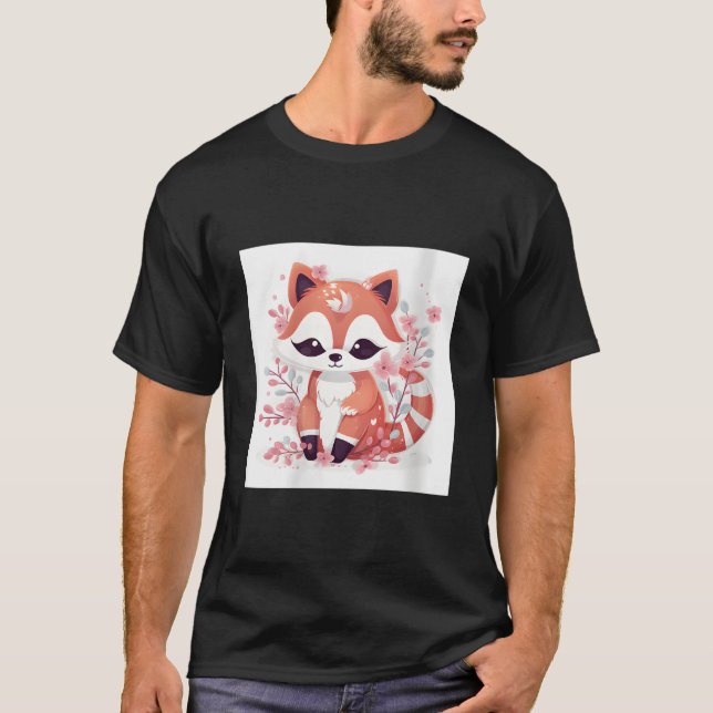 Cherry Blossom And Red Panda Print Home Decor T-Shirt (Vorderseite)