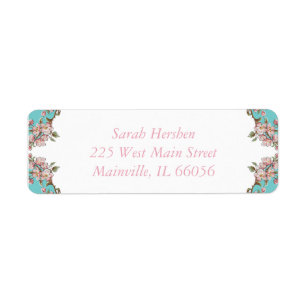 Cherry Blossom Aquamarin Retro Vintag Baby Dusche
