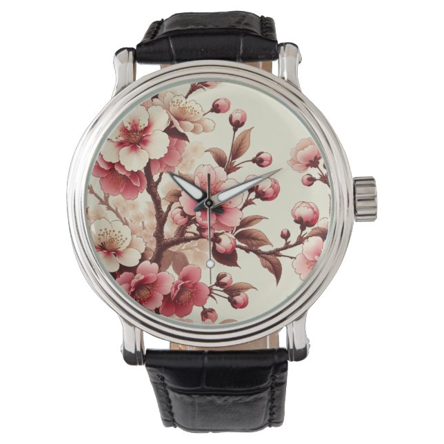 Cherry Blossom Armbanduhr (Vorderseite)