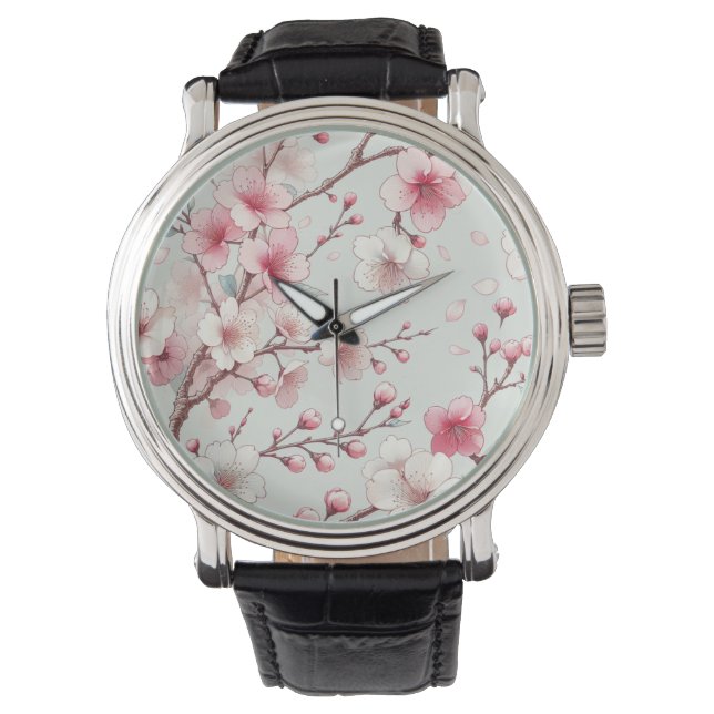 Cherry Blossom Armbanduhr (Vorderseite)