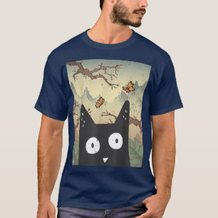 Cherry Blossom Ästhetik Alt Niedlich Anime Kitten T-Shirt