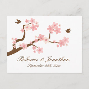 Cherry Blossom auf der weißen UAWG-Postkarte Einladungspostkarte