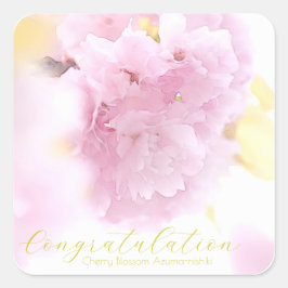 Cherry Blossom "Azuma-nishiki" Quadratischer Aufkleber