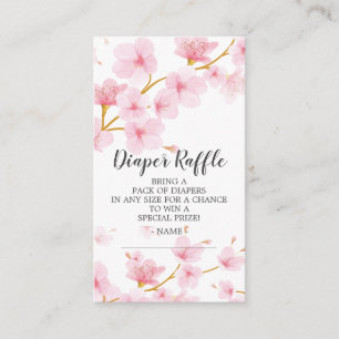 Cherry Blossom Baby Showdusche Windeln Raffle Tick Begleitkarte