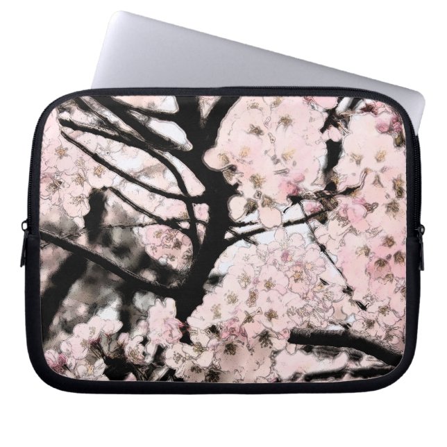 Cherry Blossom bearbeitet Laptopschutzhülle (Vorderseite)