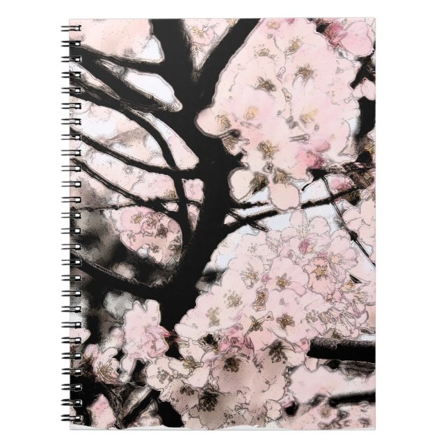 Cherry Blossom bearbeitet Notizblock (Vorderseite)