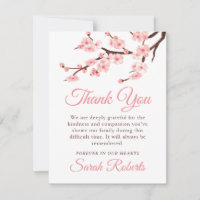 Cherry Blossom Beileid Vielen Dank Note Card