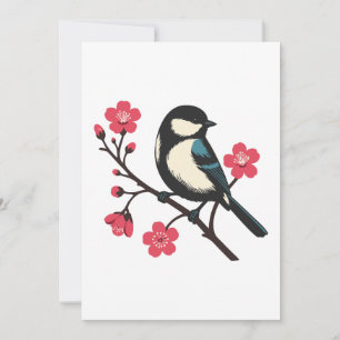 Cherry Blossom Bird - Frühlingsdienlichkeit Kunst Einladung
