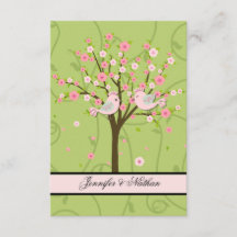 Cherry Blossom Birds RSVP Card