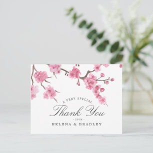 Cherry Blossom Bloom   Hochzeit Danke Postkarte