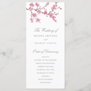 Cherry Blossom Bloom Hochzeitsprogramm Programm
