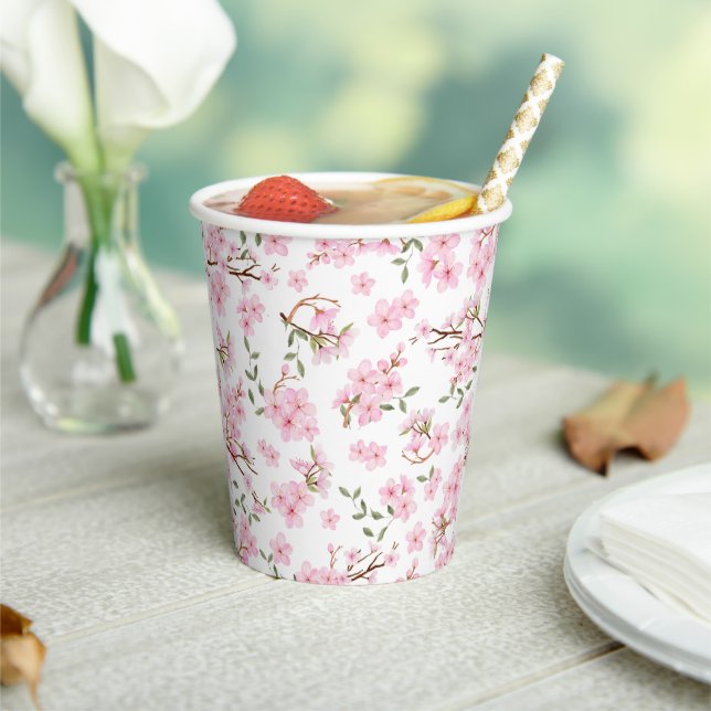 Cherry Blossom Bloom Paper Cups Pappbecher (In Situ)