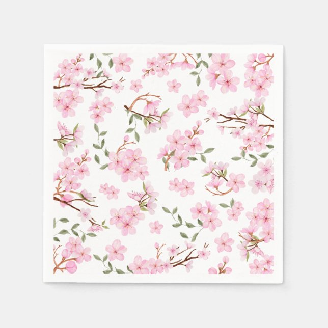 Cherry Blossom Bloom Paper Napkins Serviette (Vorderseite)