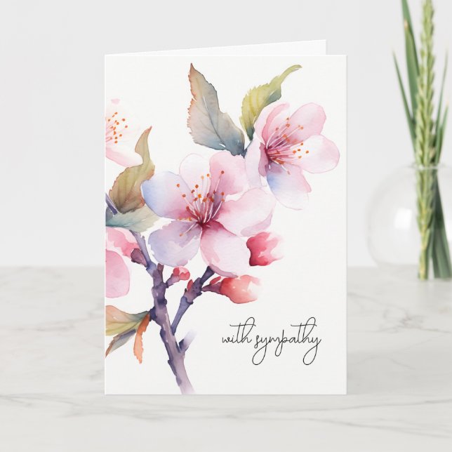 Cherry Blossom Blume Beileid Beerdigung Gedenkstät Karte (Vorderseite)