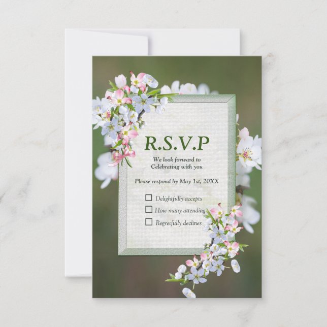 Cherry Blossom Blume Bouquet RSVP Karte (Vorderseite)