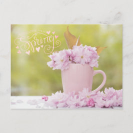 Cherry Blossom Blume FloralStilllife Frühjahrstext Postkarte