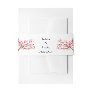 Cherry Blossom Blume Florenz Elegante Hochzeit Einladungsbanderole