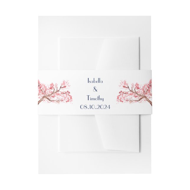 Cherry Blossom Blume Florenz Elegante Hochzeit Einladungsbanderole (Vorderseite Beispiel)