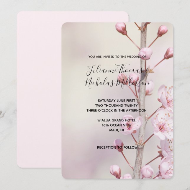 Cherry Blossom Blume Hochzeiten Einladungen (Vorne/Hinten)