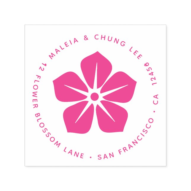 Cherry Blossom Blume Rücksendeadresse Oriental Permastempel (Design)