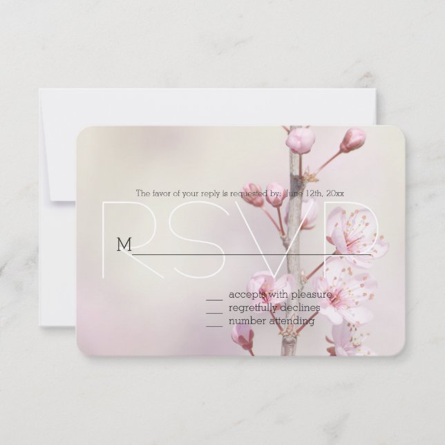 Cherry Blossom Blume UAWG RSVP Karte (Vorderseite)