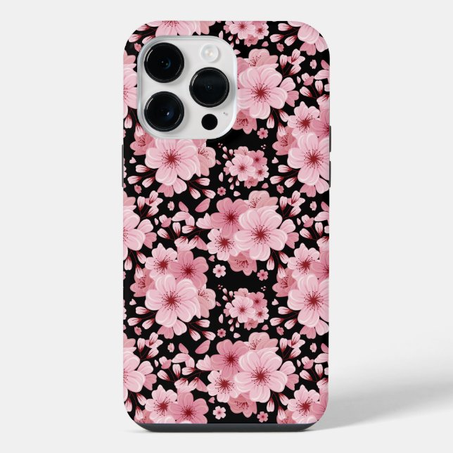 Cherry Blossom Blumenmuster-Design iPhone 14 Pro Max Hülle (Rückseite)