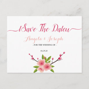 Cherry Blossom blumenreich Save the Date Postkarte