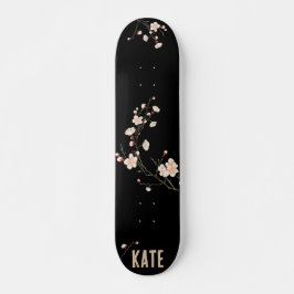 Cherry Blossom Blumenschwarz-Skateboard Skateboard