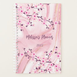 Cherry Blossom Blush Tinte Marmor Name und Jahr hi Planer