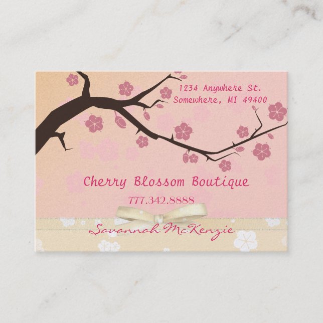 Cherry Blossom Boutique Business Cards Visitenkarte (Vorderseite)