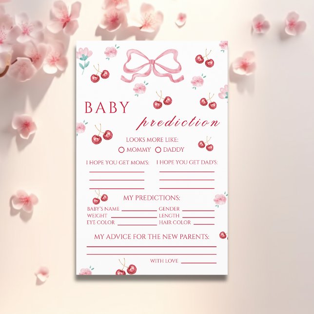 Cherry Blossom Bow Baby Vorhersagen & Wünsche Flyer (Von Creator hochgeladen)