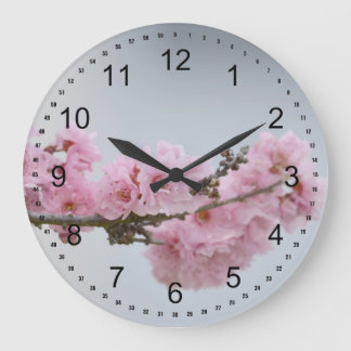 Cherry Blossom Branch Große Wanduhr
