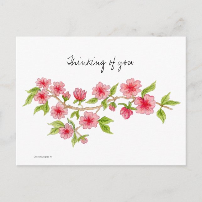 Cherry Blossom Branch Postcard Postkarte (Vorderseite)