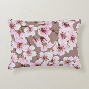 Cherry Blossom Branchen Wasserfarben Muster Dekokissen