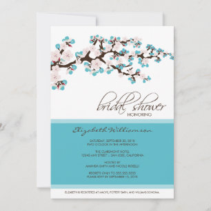 Cherry Blossom Bridal Shower Invitation (aqua) Einladung