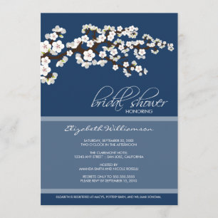 Cherry Blossom Bridal Shower Invitation (Marine) Einladung