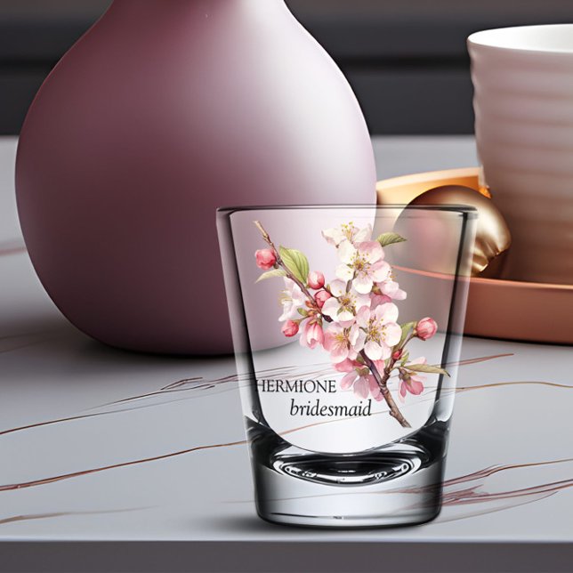 Cherry Blossom Bridesmaid Schnapsglas (Bridesmaid shot glass from the Cherry Blossom wedding collection by Darling & May)