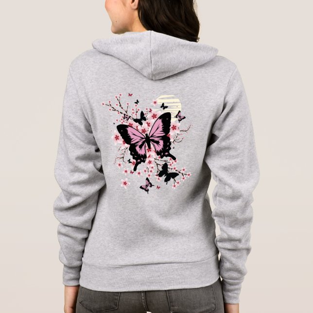 Cherry Blossom Butterflies Hoodie (Rückseite)